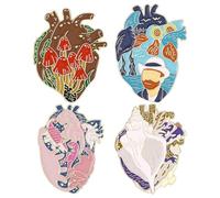 VILLCASE Set 4 Spille Cuore in Lega Decorativa e Creativa per Vestiti e Zaini, Spille Simpatiche per Mostrare la Personalità, Accessori Originali e Colorati