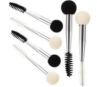 VILLCASE Set 6pezzi Pennelli Make Up Design Doppia Punta, Spugna Nbr Latex e Setole in Nailon, per Sopracciglia e Applicazione Mascara