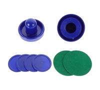 VILLCASE Set Accessori Air Hockey Spingitori 96Mm e Dischi 64Mm Blu per Tavolo da Gioco Indoor Panni di Velluto per Divertimento in Famiglia