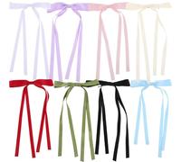 VILLCASE Set da 8 Fermagli per Chioma Fiocco a Becco D’Anatra Accessori Leggeri in Nastro Nappe Regolabili per Ragazze e Donne Clip Tradizionali Cinesi per Uso Quotidiano e Festival