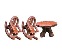 VILLCASE Set di Mobili in Miniatura da Giardino Poltrona a Dondolo Compatta e Tavolino Rotondo in Resina Decorativo per Paesaggi e Esposizioni da Collezione
