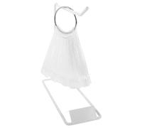 VILLCASE Set Espositore per Unghie con 50 Punte Finte a Ventaglio Bianche Supporto in Ferro Stabile e Anello Divisorio Accessori Professionali per Esposizione e Esercitazioni Nail Art in