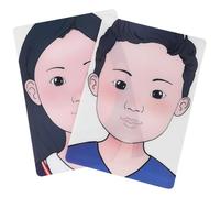 VILLCASE Set Lavagna per Pittura del Viso Riutilizzabile in Plastica, Lavabile, Volti Umani Stampati, per Esercizi di Trucco e Ragazzi, Strumento Pratico per Artisti Face Painting