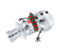 VILLCASE Snowman Disco Ball Figurine Christmas Decoration with Mosaic Mirror Surface Compact Festive Ornament for Fireplace Bookshelf And Holiday Parties