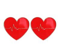 VILLCASE Spilla a Forma di Cuore Rossa in Lega 2 Pezzi, Decorazione Creativa e Delicata per Abbigliamento e Borse, Accessorio per Feste e Uso Quotidiano