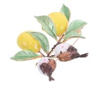 VILLCASE Spilla a Forma di Limone in Lega Color Caffè Mini Spilla di Sicurezza per Donna Accessorio Frutta per Abiti Scialli e Zaini Ornamento Versatile per Festa Hawaiana e Uso