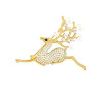 VILLCASE Spilla da Bavero a Forma di Cervo in Lega di Metallo Distintivo di Abbigliamento per Cappelli Sciarpe e Zaini Spilla Decorativa Natalizia Resistente e Sicura per Donna