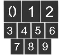 VILLCASE Stencil Numerici da Parete 0-9 in Pvc 5 Cm, Set 10 Pezzi per Pittura Spray, Stencil Piccoli e Grandi per Decorazioni Fai da Te e Lavori Artigianali su Pareti e Mobili