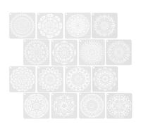 VILLCASE Stencil per Pittura in Plastica Riutilizzabile 16 Fogli per Disegni Mandala e Graffiti su Superfici Piane e Legno per Scrapbook e Progetti DIY