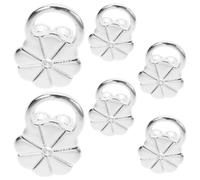 VILLCASE Supporti per Orecchini Pesanti in Rame a Forma di Fiore Chiusure Piatte per Orecchie Cadenti Set da 3 Paia in Argento per Sollevamento e Comfort Quotidiano