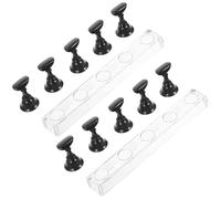 VILLCASE Supporto per Unghie Magnetico in Acrilico Nero 2 Set Portatile per Nail Art Training e Accessorio per Manicure Professionale