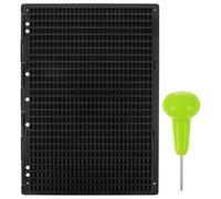 VILLCASE Tavoletta Braille in Plastico con 27 Righe e 30 Celle per Linea, Kit con Stylus per Scrivere, come Decorazioni Scuola per Persone Non Vedenti