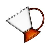 VILLCASE Tazza da Caffè in Vetro Ambra 200ml Manico, Design Semplice e Funzionale per Tè e Cioccolata Calda a Casa