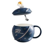 VILLCASE Tazza Design Originale e Resistente in Ceramica Creativa a Forma di Astronauta e Globo, Multi-funzionale, Colore Blu Stili multipli per Ufficio e Casa Stili multipli