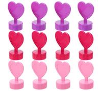 VILLCASE Timbri a Forma di Cuore Set 12 in Plastica per Design Cartone Animato Unico, per Scrapbooking e Decorazioni Fai da Te a Feste a Tema