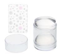 VILLCASE Timbro per Unghie in Silicone Trasparente a Doppia Testa con Raschietto, Stampaggio Unghie per Manicure Art, per Decorazioni French Tip e Allineamento Preciso