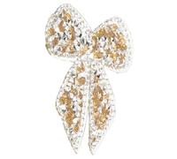 VILLCASE Toppa Termoadesiva Fiocco Ricamato Giallo Cristallo 6cm Per Vestiti Decorativi Fai Da Te Riparazioni Su Borse Cappelli Maglioni