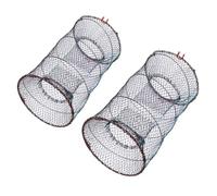 VILLCASE Trappola da Pesca Portatile per Granchi e Gamberi Design Pieghevole in Metallo e Nylon, Leggera e Multi-Funzione per Pesca All'aperto, Confezione da 2 Pezzi