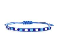 VILLCASE Treccia Elegante Bohemien da Donna Set di 3 Braccialetti in Perline Blu Fatti a Mano per Turismo e Regalo Casa