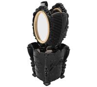 VILLCASE Vintage per Capelli con Pettine per Styling e Specchio Portatile Organizer in Resistente con Scatola per Pettini da Donna per Viaggio e Uso Quotidiano