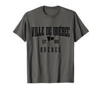 Ville De Quebec EST. 1609 Quebecois Bandiera Orgoglio Canada Maglietta