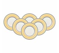 Villeroy & Boch 1010682610 Audun Fleur - Set di 6 Piatti Piani e 4 cannucce in Acciaio Inox