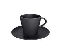 Villeroy & Boch 1042391290 Manufacture Rock - Tazza da caffè con piattino, 2 pezzi (1 set)