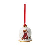 Villeroy & Boch - Annual Christmas Edition Campanella 2020, campanella Natalizia Decorativa con Marchio Dorato sul Fondo, Porcellana Premium, Colorata, 6 x 6 x 7 cm