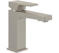 Villeroy Boch Architectura Square - Rubinetto da bagno, Miscelatore Bagno, Miscelatore Lavabo con tirante e cartuccia in ceramica, altezza 113 mm, quadrato, nichel spazzolato opaco