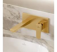 Villeroy & Boch Architectura Square rubinetto lavabo, installazione a parete, TVW12500300076, Architectura Square oro spazzolato [Rubinetteria Bagno > Rubinetteria Lavabo]