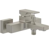 Villeroy & Boch Architectura Square - Rubinetto per vasca da bagno a parete, con protezione da riflusso e funzione di commutazione, miscelatore per vasca da bagno, rettangolare, in nichel spazzolato