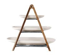 Villeroy & Boch - Artesano Original alzata, 4 pz., alzata a 3 piani in materiali naturali, porcellana Premium,ardesia naturale,legno