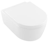 Villeroy & Boch Avento Combi-Pack, WC suspendu à chasse d'eau profonde avec siège de WC, DirectFlush, suspendu, sortie horizontale, 370x530x315mm, 5656HRR1, 5656HRR1, Colorazione: Bianco CeramicaPlus