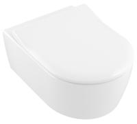 Villeroy & Boch Avento Combi-Pack, WC suspendu à chasse d'eau profonde avec siège de WC, DirectFlush, suspendu, 370x530x315mm, 5656RSR1, 5656RSR1, Colorazione: Bianco CeramicaPlus