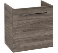 Villeroy & Boch Avento Meuble sous lavabo, 1 porte, charnières à droite, 530x514x384mm, poignée chrome brillant, A88801RK, A88801RK, Colorazione: quercia di pietra