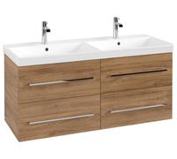 Villeroy & Boch Avento Meuble sous lavabo, 4 tiroirs, 1180x514x484mm, poignée chrome brillant, A89300RH, A89300RH, Colorazione: Quercia del Kansas
