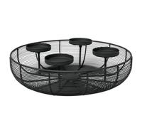 Villeroy & Boch - Black XMAS corona dell'Avvento, 37x10cm, decorazione natalizia in metallo, nero