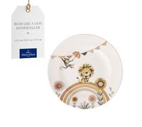 Villeroy & Boch - Boho kids "Roar like a lion" Piatto per bambini, Piatto in porcellana in stile boho, Piatto per stoviglie per bambini, Ø 21,5 cm, Lavabile in lavastoviglie, Adatto al microonde, Multicolore