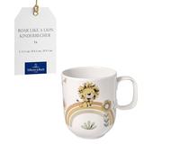 Villeroy & Boch - Boho kids "Roar like a lion" Tazza grande per bambini con manico, Tazza per bambini, Tazza in porcellana, Stoviglie per bambini, Lavabile in lavastoviglie, Adatto al microonde, Multicolore