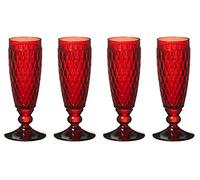 VILLEROY & BOCH Boston Coloured 4 Pezzi Flute Calice Spumante Red 145ml Cristall