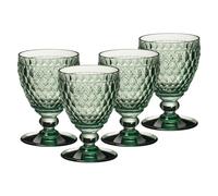 Villeroy & Boch Boston Coloured - Set di 4 bicchieri da vino bianco, 230 ml, con motivo sfaccettato, in cristallo per vino bianco, lavabili in lavastoviglie, colore: verde