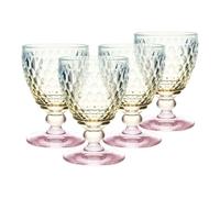 Villeroy & Boch Boston Pearl - Set di 4 calici colorati brillanti, lavabili in lavastoviglie, in vetro per acqua e succhi di frutta, bicchiere d'acqua, bicchiere per acqua, vetro colorato, vetro per