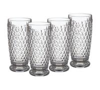 Villeroy & Boch Boston - Set di 4 bicchieri da long drink, 400 ml, con motivo sfaccettato, in cristallo per cocktail, lavabili in lavastoviglie, trasparenti