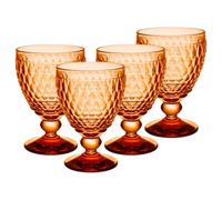 Villeroy & Boch Boston - Set di 4 bicchieri da vino rosso, 310 ml, con motivo sfaccettato, per vino rosso, lavabili in lavastoviglie, colore: arancione