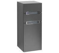 Villeroy & Boch Cabinet Subway, arrêt à gauche, plaque de recouvrement Blanc, A7121SPD, A7121SPD, Colorazione: Laccato nero opaco opaco, maniglia: cromo lucido