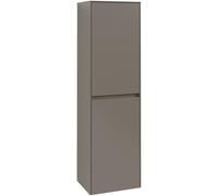 Villeroy & Boch Collaro Armoire haute, 1 porte, charnières à gauche, avec panier à linge, 454x1538x349mm, C03400DH, C03400DH, Colorazione: Fronte/cassa: Bianco lucido, maniglia: Bianco opaco