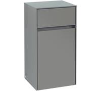 Villeroy & Boch Collaro Armoires latérales 1 porte, charnières à droite, 1 tiroir, 404x748x349mm, C03201AB, C03201AB, Colorazione: Parte anteriore/carcassa: Rovere nero, manico: Nero Vulcano