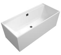 Villeroy & Boch Collaro Duo Baignoires rectangulaires, à encastrer, vidage et trop-plein Matt Black, 1800x800x470mm, UBA180COR2NV-01, UBA180COR2NV-01, Colorazione: bianco alpino