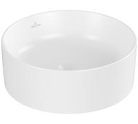 Villeroy & Boch Collaro lavabo à poser, rond, sans trou pour robinetterie, sans trop-plein, 400x400mm, 4A1840RW, 4A1840RW, Colorazione: Bianco pietra ceramicaPiù