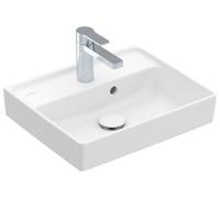 Villeroy & Boch Collaro lave-mains, 1 trou pour robinet, avec trop-plein, non rectifié, 450x370mm, 433445RW, 433445RW, Colorazione: Bianco pietra ceramicaPiù